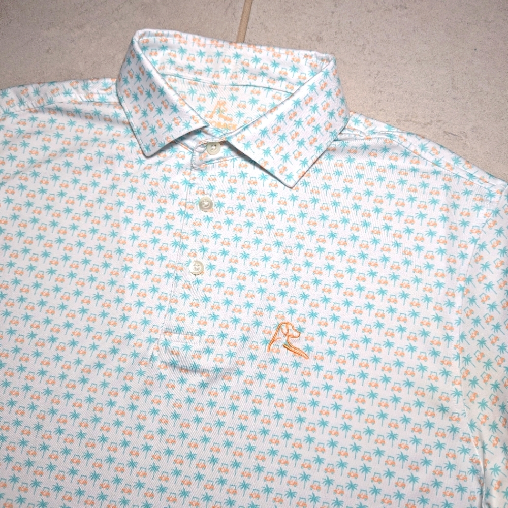 Rhoback Small Golf Polo Shirt The Koopa Geometric Print